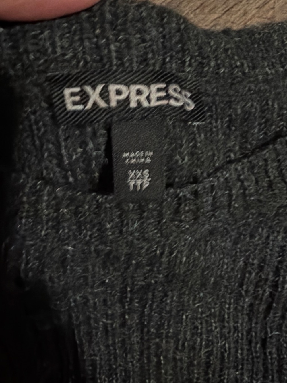 Express Black Ribbed Crewneck Sweater - Picture 2 of 3